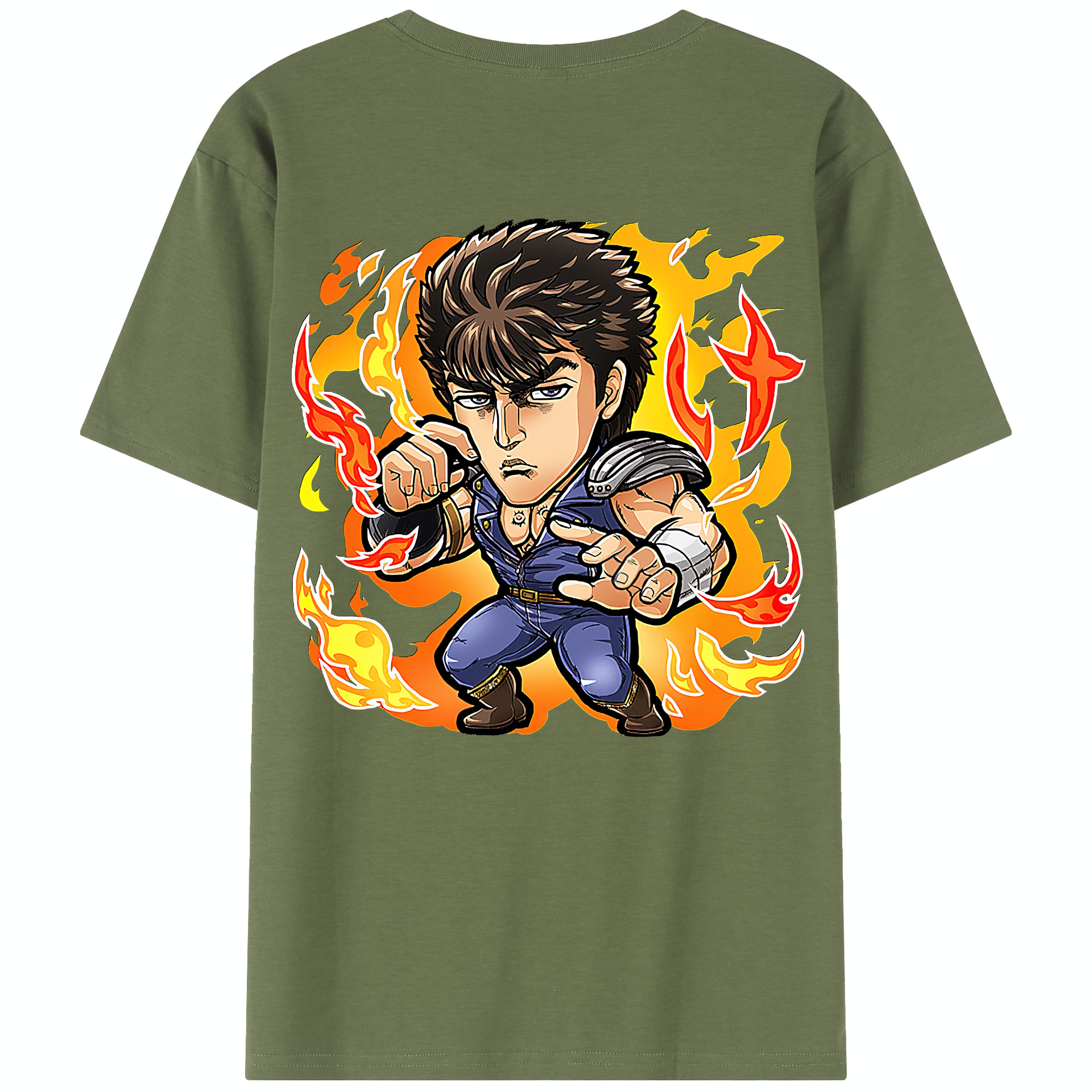 （画像用） 北斗の拳 Fist of the North Star 綿100％半袖Tシャツ（背面プリント）